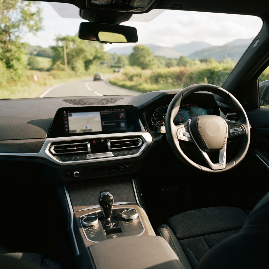 Modern car dashboard and interior